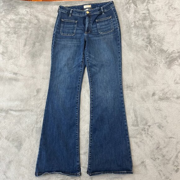 Kut From The Kloth Ana High Rise Flare Jeans Women's 10 Patch Pockets - Picture 1 of 8